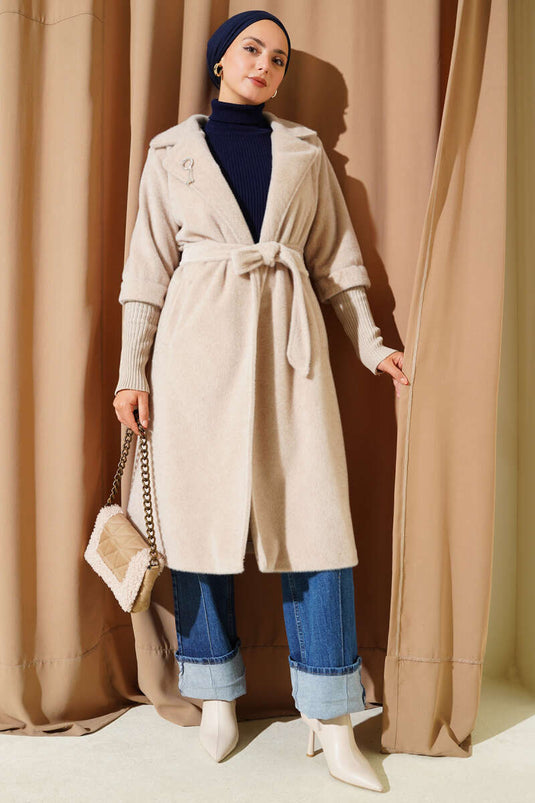 Manteau côtelé à manches Goldfox beige