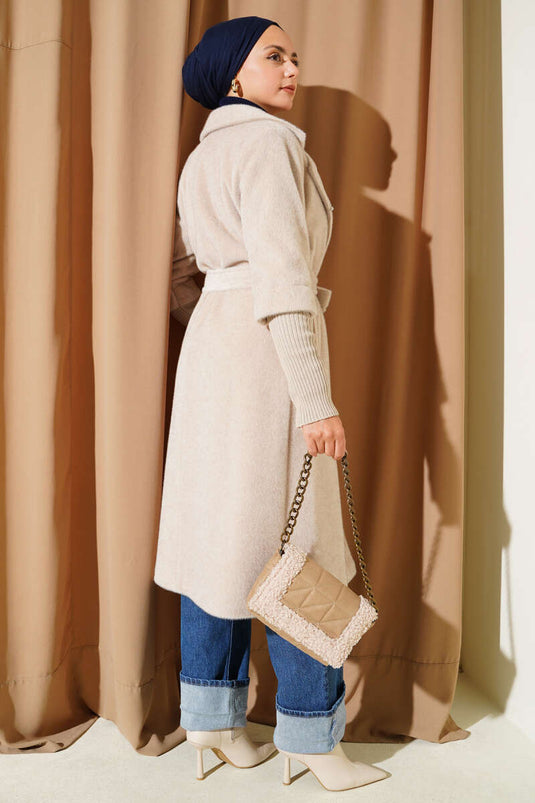 Manteau côtelé à manches Goldfox beige