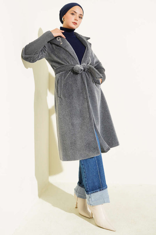 Manteau côtelé à manches Goldfox gris