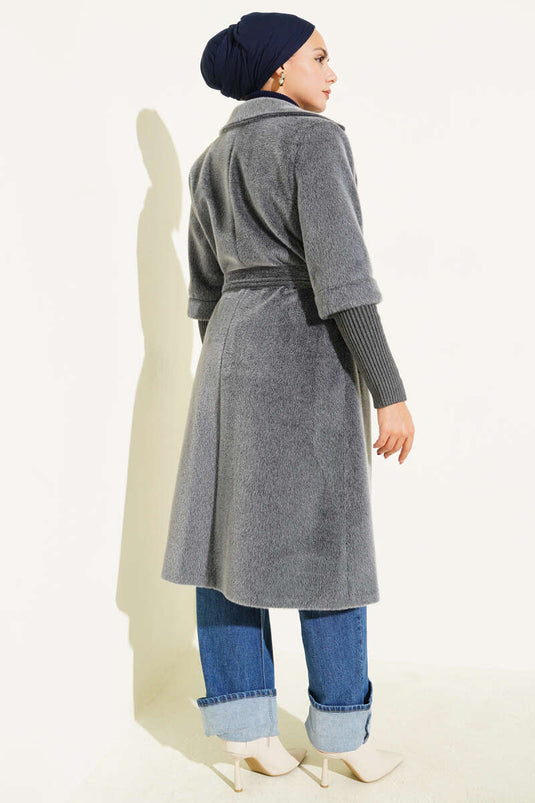 Manteau côtelé à manches Goldfox gris