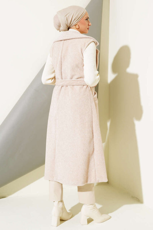 Goldfox Gilet Long Ceinturé Poudre