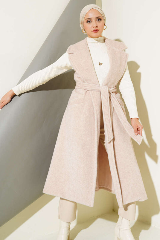 Goldfox Gilet Long Ceinturé Poudre