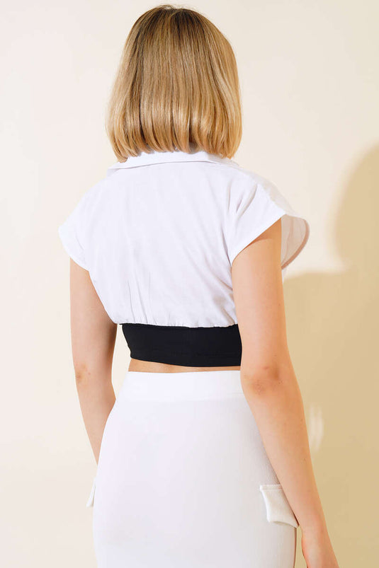Shirt Look Crop White