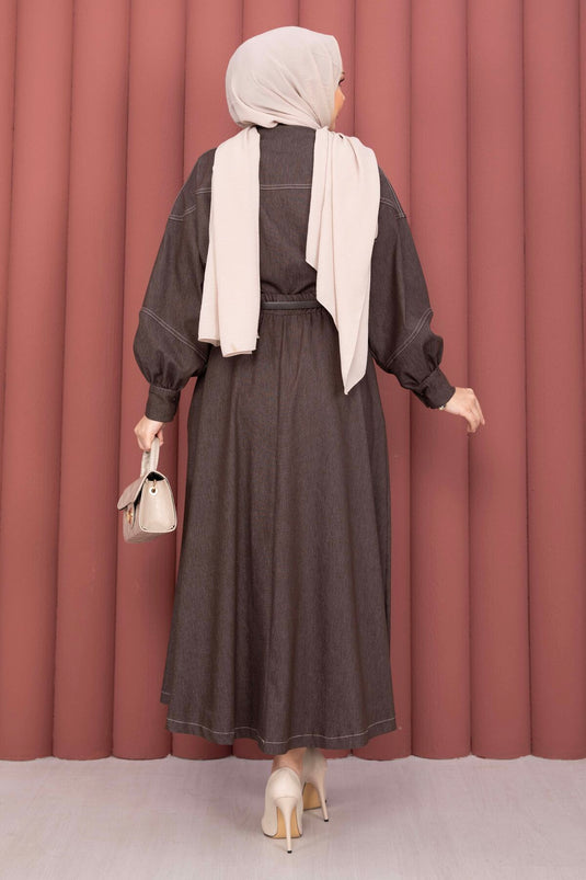 Ensemble Tesettür Tensel Chemise & Jupe Marron