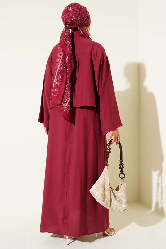 Button-down-Hemdkragen Weste Anzug Burgund