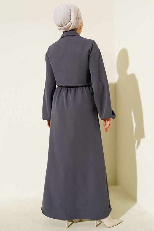 Gömlek Yaka Önü Fermuarlı Jile Takım Füme