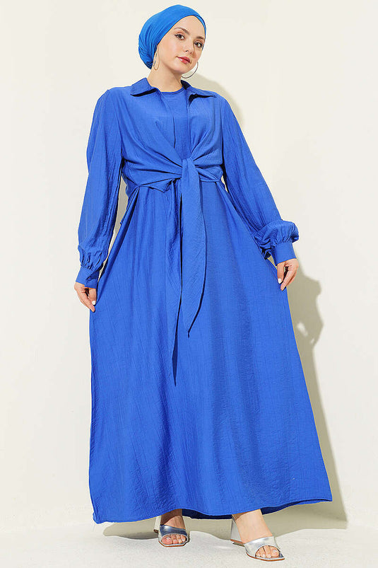 Abito Jile Con Camicia E Dettaglio Con Nodo In Saks
