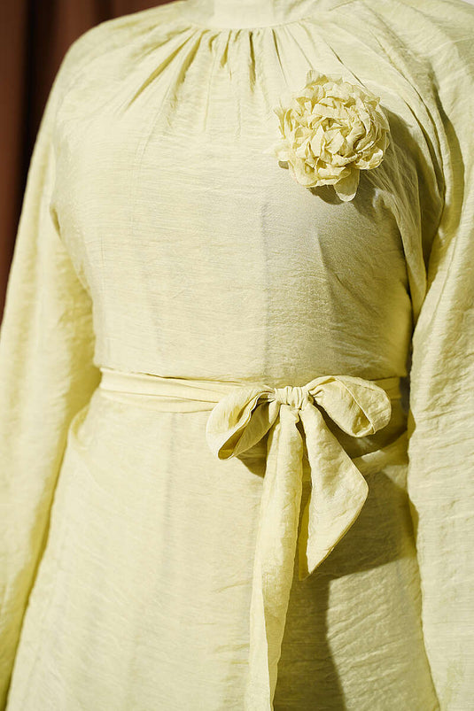 Ensemble Deux Pièces Décontracté Avec Broche Rose En Vert Eau