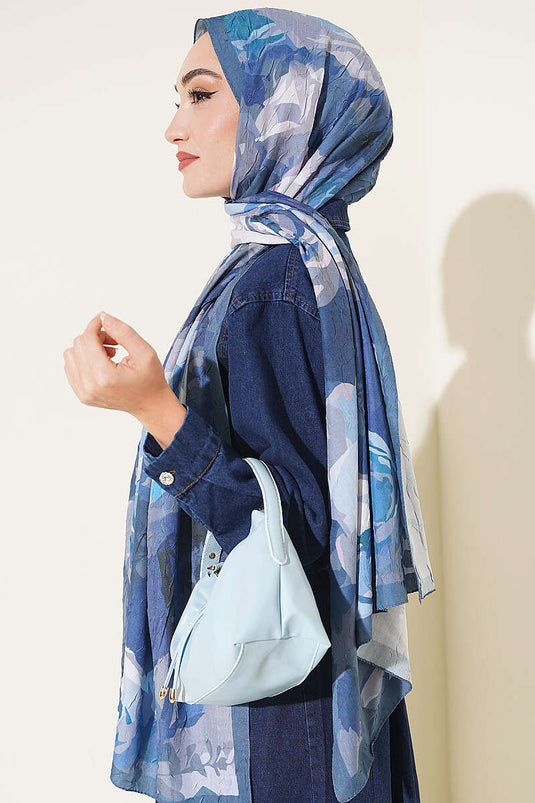 Écharpe En Bambou À Motif Rose Indigo