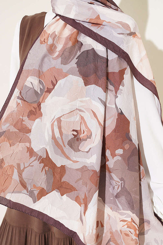 Écharpe En Bambou À Motif Rose Châtaigne
