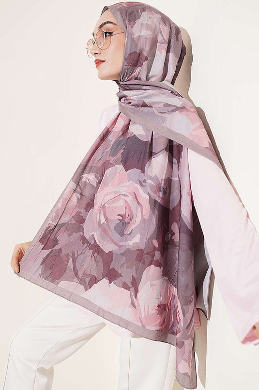 Écharpe En Bambou À Motif Rose Couleur Mink