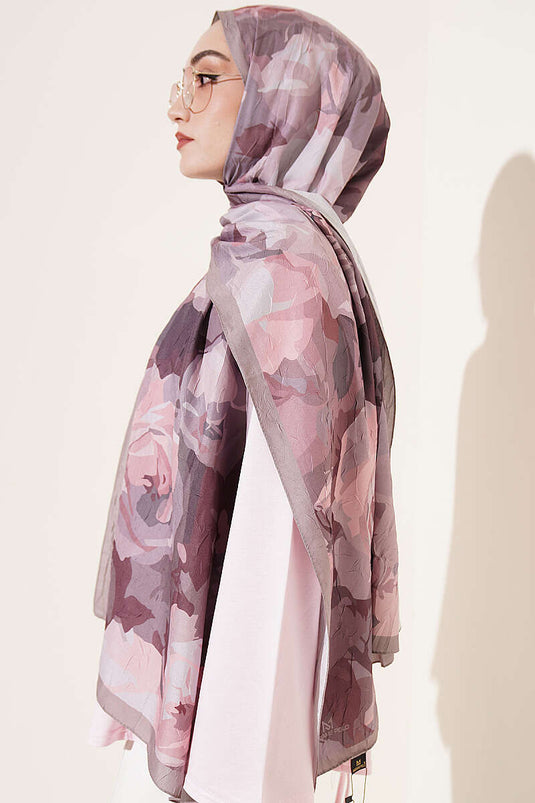 Écharpe En Bambou À Motif Rose Couleur Mink