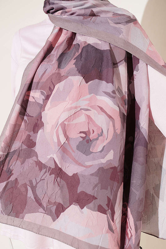Écharpe En Bambou À Motif Rose Couleur Mink