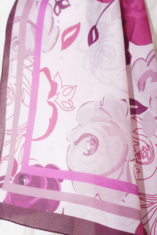 Rosenmotiv-Schal, Pflaume