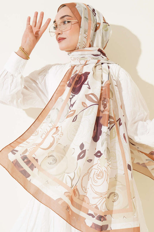 Gül Motifli Şal Taba