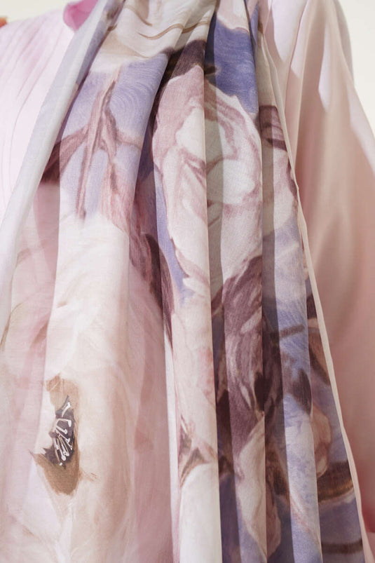 Rose Stripe Gradient Scarf Soft Beige