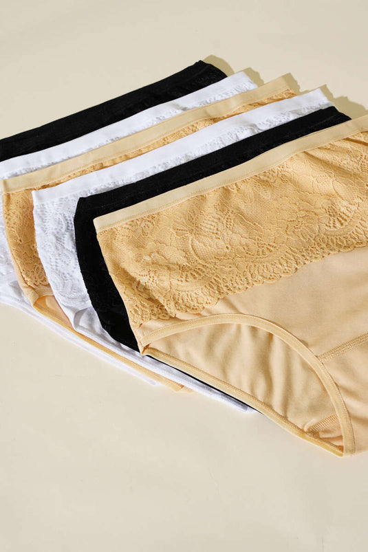 Güpür Detaylı 6'lı Bayan Külot Asorti 1