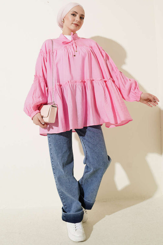 Tunica con coulisse in vita Hakim Yaka rosa