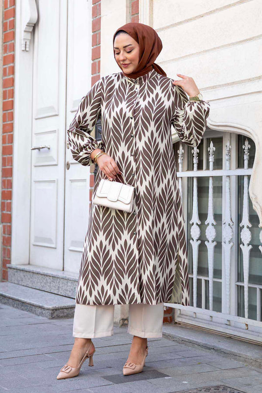 Magnifique Costume Double Col Boutonné Marron