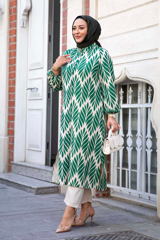 Magnifique Costume Double Col Boutonné Vert