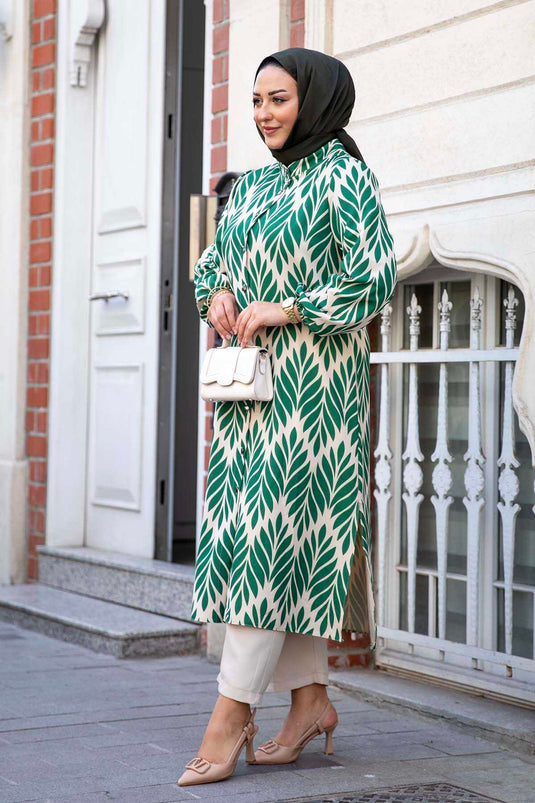 Magnifique Costume Double Col Boutonné Vert