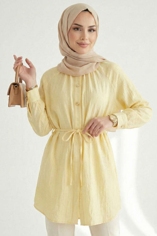 Hakim Collar Buttoned Shirt Yellow