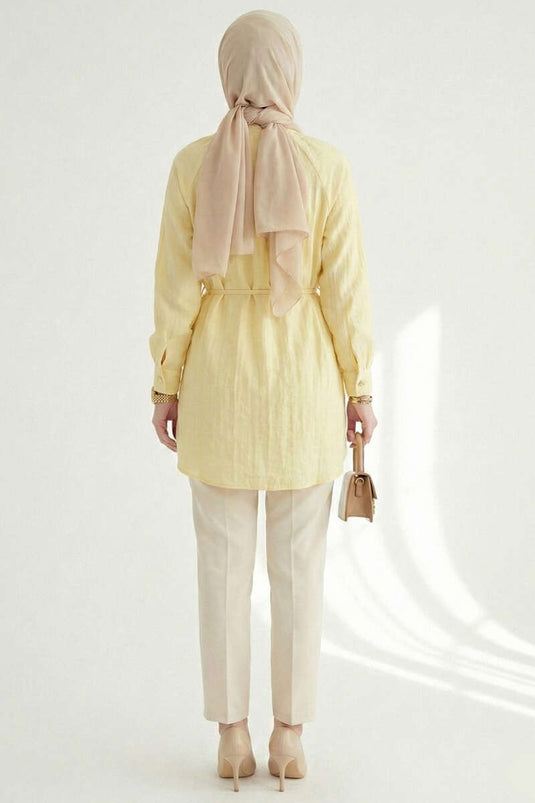 Hakim Collar Buttoned Shirt Yellow
