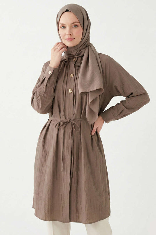 Hakim Collar Buttoned Shirt Mink