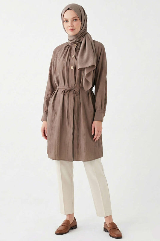 Hakim Collar Buttoned Shirt Mink