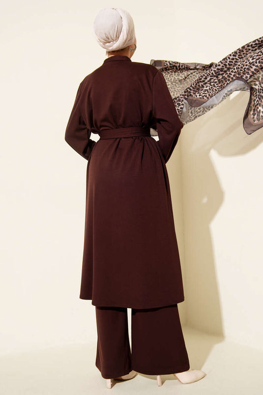 Hakim Yaka Pelerinli Loyşa İkili Takım Kahve