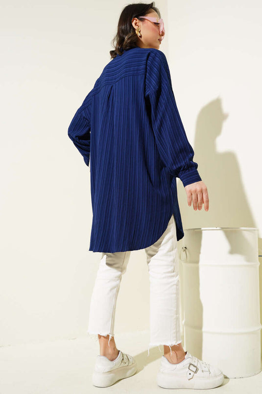 Chemise décontractée à col Judge bleu marine