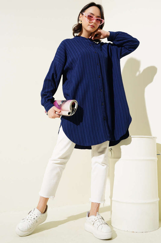 Chemise décontractée à col Judge bleu marine