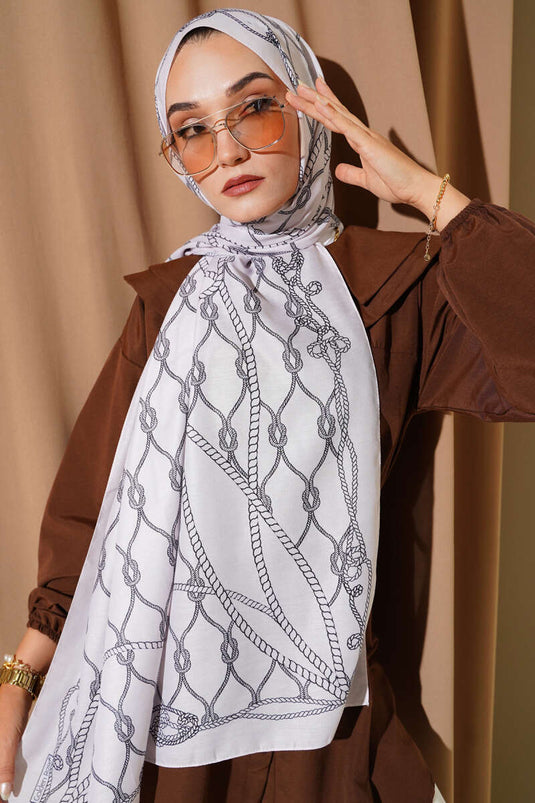 Châle doux à motifs beige