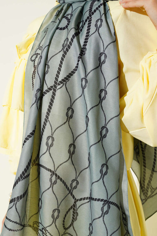 Châle doux à motif corde, vert clair