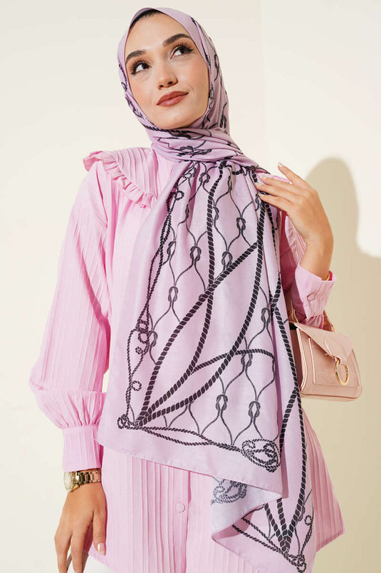 Rope Patterned Soft Shawl Powder