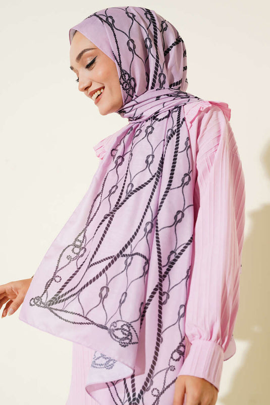 Rope Patterned Soft Shawl Powder