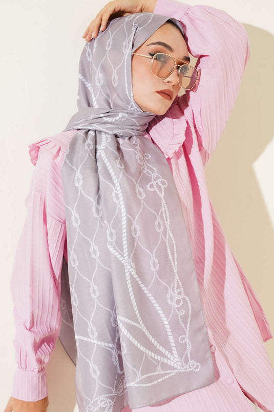 Rope Patterned Soft Shawl with Stones