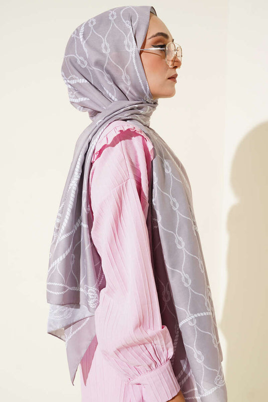 Rope Patterned Soft Shawl with Stones