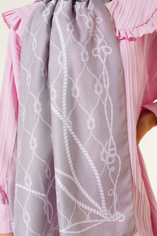 Halat Desenli Soft Şal Taş