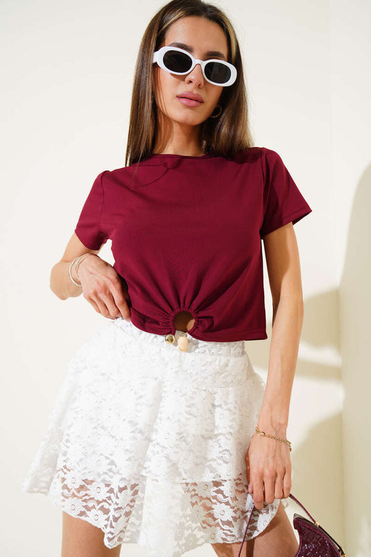 تي شيرت إكسسوار خاتم بورجوندي