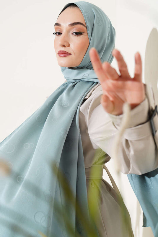 حلقة نمط الجاكار شال أخضر