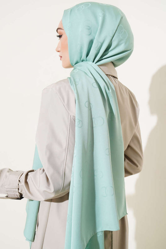 Cirkelpatroon Jacquard Sjaal Pistache Groen