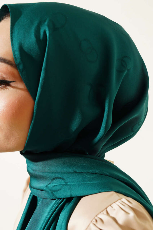 Halka Desen Jakar Şal Zümrüt -78