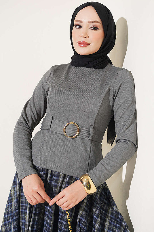 Chemise Fumée Avec Ceinture À Anneau
