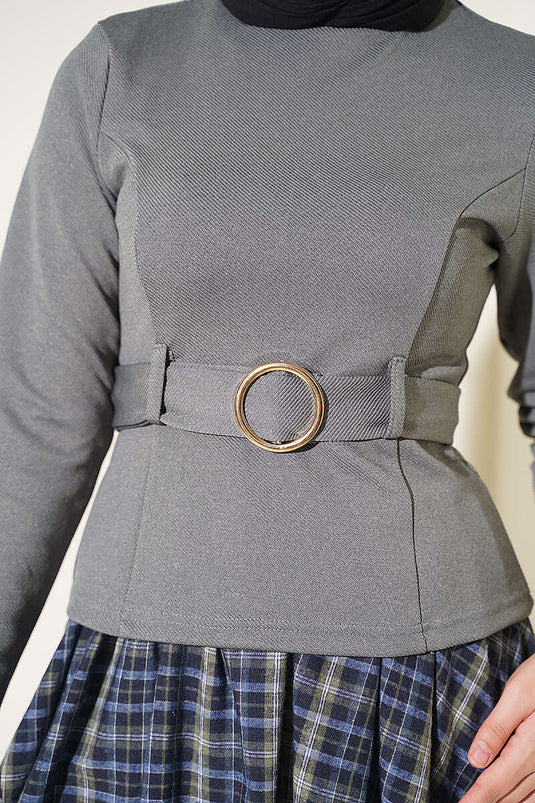 Chemise Fumée Avec Ceinture À Anneau