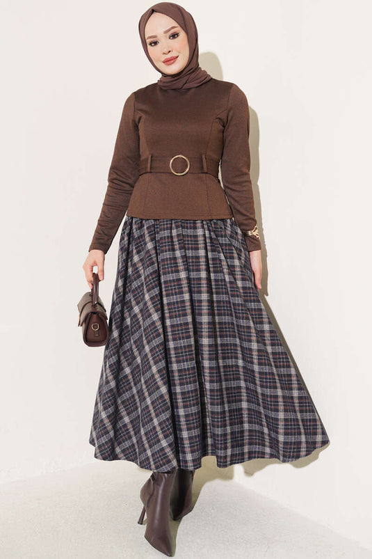Chemise Marron Avec Ceinture À Anneau