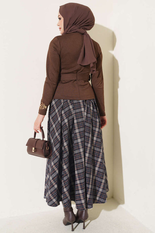 Chemise Marron Avec Ceinture À Anneau