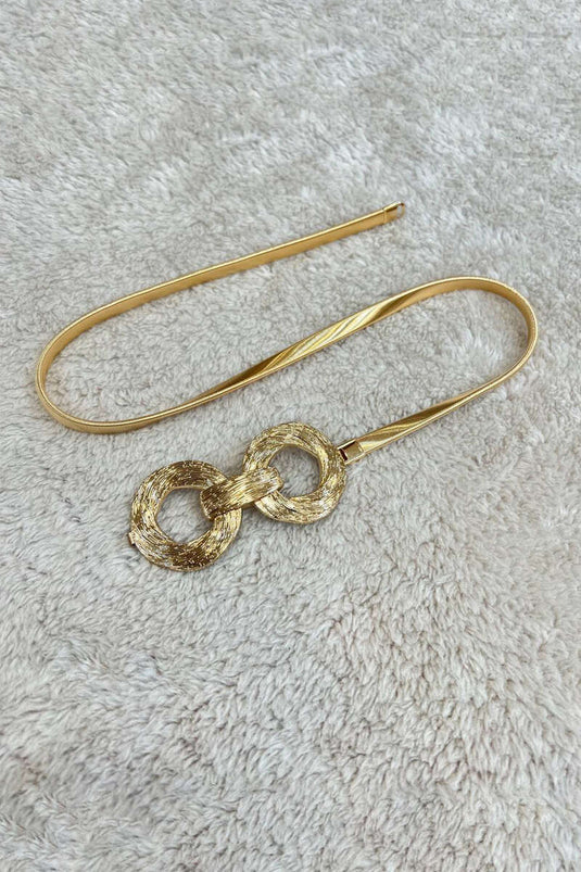 Ring Buckle Italian Flat Belt Gold