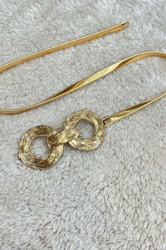 Ring Buckle Italian Flat Belt Gold