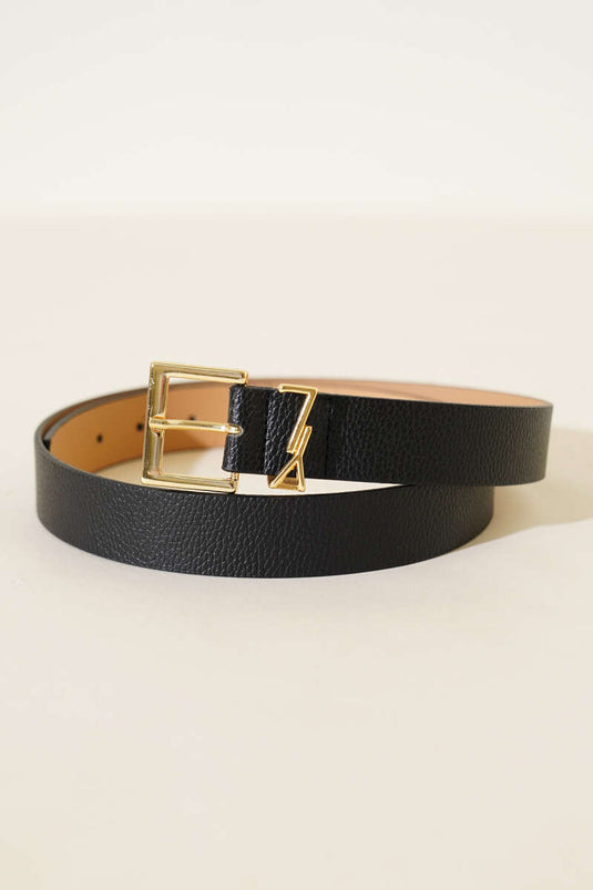 Letter Logo Belt Black